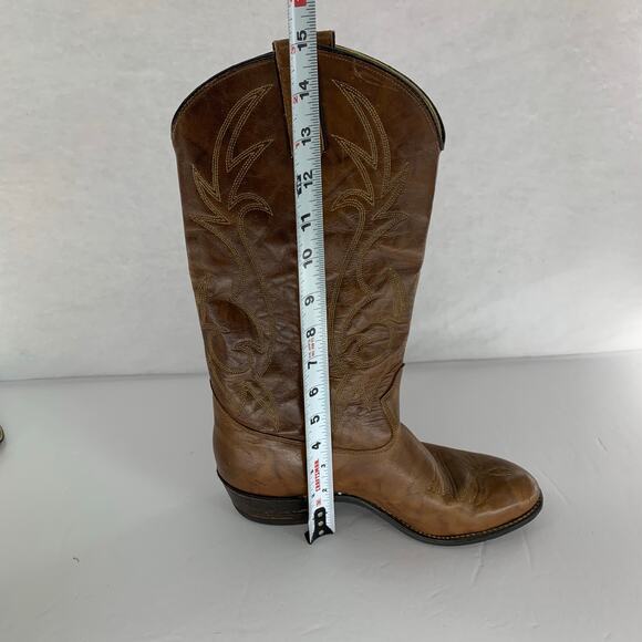 Texas Brand Western Cowboy Boots Brown Men's Size 9M - Picture 13 of 16